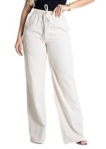 Calça Linho Sawary Wide Leg - 280521 - Bege 42 Calça Linho Sawary Wide Leg - 280521 - Bege 42