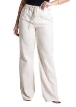 Calça Linho Sawary Wide Leg - 281185 - Bege 44