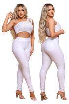 Calça Lipo Branca Feminina branca Suplex Power ORIGINAL Modeladora de Alta Compressão