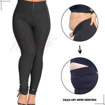Calça Lipo Com Elastano Aperta A Barriga Tecido Suplex