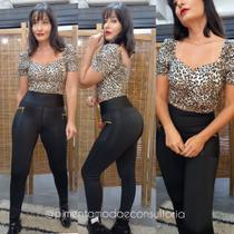 calça lipo preta montaria cintura alta tam m