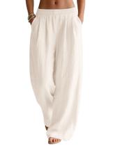 Calça LOMON de Linho Pantalona Flowy com Bolsos M