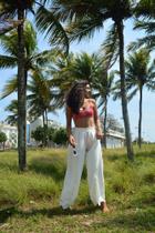 Calça Longa Branca Coqueiral Calça Longa Branca Coqueiral