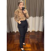 Calça Looper Cos Alto Com Lycra Modeladora Levanta Bumbum