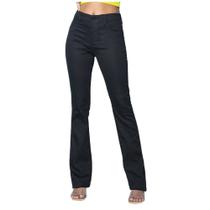 Calça Loopper Preta Flare Feminina Cós Alto