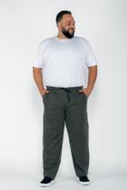 Calça Macaw 7734 Cinza Plus Size Sarja F075