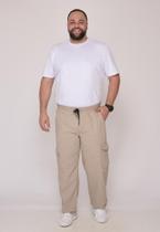 Calça Macaw 7868 Bege Escuro Plus Size Sarja F075