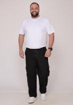Calça Macaw 7868 Preto Plus Size Sarja F075