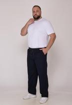 Calça Macaw 7911 Azul Marinho Plus Size Sarja F075