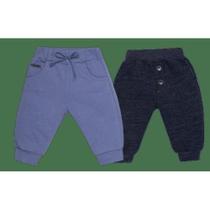 Calça Malha Vintage Azul e Marinho