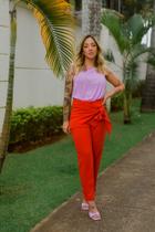 Calça Margô em crepe de malha Cor Vermelha Tamanho M Calça Margô em crepe de malha Cor Vermelha Tamanho M
