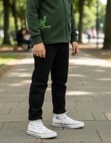 Calça Masc Moletom Flanelado Básica Juvenil Teen Nº 10 Ao 16