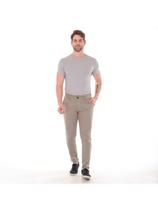 Calça masculina Alfaiataria 3D Com elastano sarja casual