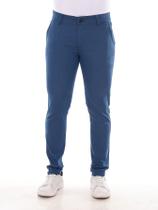 calça masculina Alfaiataria 3D slim com elastano Calça de sarja