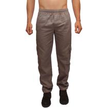 Calça Masculina Brim Sarja Cargo Elástico Cordão 5 Bolsos Serviço Trabalho