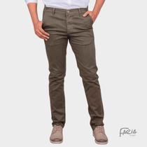 Calça masculina brim slim - verde militar