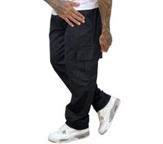 Calça Masculina Cargo Bege Preto Cos Elástico Cordão Skatista Calça Masculina Cargo Bege Preto Cos Elástico Cordão Skatista