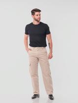 Calça Masculina Cargo em Sarja 7888 Bege Claro