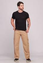 Calça Masculina Cargo em Sarja 7888 Bege Escuro
