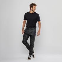 Calça Masculina Casual Preta Resinada Mod Tendência Estação Cor:PretoTamanho:38 Calça Masculina Casual Preta Resinada Mod Tendência Estação Cor:PretoTamanho:38