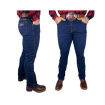 Calça Masculina Country Tradicional Jeans Os Boiadeiros Escura Reta Ref: 022