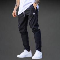 Calça Masculina de Elastano Elast Fit Black Zeus Com Zíper nos bolsos Black Targ