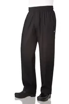 Calça masculina Essential, folgada, preta, com zíper, da Chef Works, 3GG
