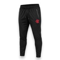 Calça Masculina Flamengo Oficial Poliamida Com Zíper Preta - Calça Masculina Flamengo Oficial Poliamida Com Zíper Preta -