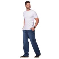 Calça Masculina Jeans Cargo Cintura Elástico e Cordão Ajustador Larga E Confortavel Calça Masculina Jeans Cargo Cintura Elástico e Cordão Ajustador Larga E Confortavel