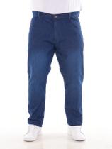 Calça Masculina Jeans Casual Plus Size Amaciado