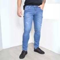 Calça Masculina Jeans Claro Elastano Skinny Super Conforto