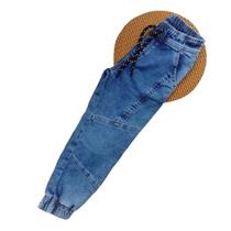Calça Masculina Jeans Jogger Ajustável MANIA KIDS Tamanho:4Cor:Jeans Calça Masculina Jeans Jogger Ajustável MANIA KIDS Tamanho:4Cor:Jeans