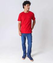 Calça Masculina Jeans Reta Bolsos Azul-69019