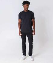 Calça Masculina Jeans Reta Bolsos Preto-69017