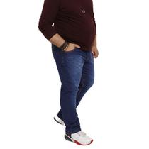 Calça Masculina Jeans Simples com Detalhe de Risco Plus Size REF 3184V