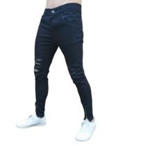 Calça Masculina Jeans Skinny Justa Na Perna C/ Lycra Premium