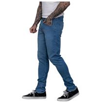 Calça Masculina Jeans Super Skinny Com Ziper na Barra Power Elastano Premium