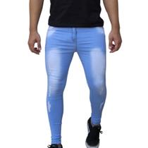 Calça Masculina Jeans Super Skinny Justa Ao Corpo Lycra