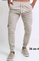 Calça masculina jogger em brin
