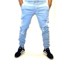 Calça Masculina Jogger Jeans Claro Calça Masculina Jogger Jeans Claro