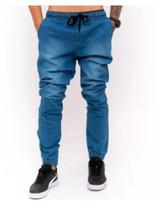 Calça Masculina Jogger Sarja/jeans Com Punho Elástico - Isa Artigos