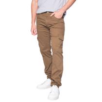 Calça Masculina Max Denim Cargo em Sarja Verde Musgo