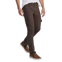 Calça Masculina Max Denim de Sarja Cargo Verde Escuro