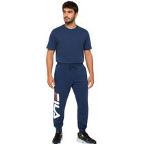 Calça Masculina Moletom Bascia Letter Azul Marinho Calça Masculina Moletom Bascia Letter Azul Marinho