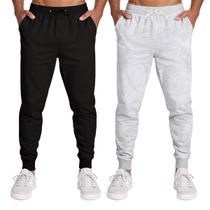 Calça Masculina Moletom Flanelada Slim Bolsos Algodão Kit 2