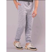 Calça masculina moletom jogger com bolsos cós elástico tecido confortável