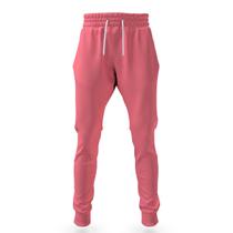 Calça masculina moletom jogger fit lisa com elástico e bolso