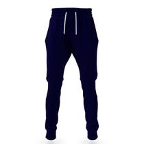 Calça masculina moletom jogger fit lisa com elástico e bolso