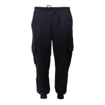 Calça Masculina Over Surf Jogger Cargo Punho Moletom Preto