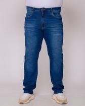 Calça Masculina Plus Size Jeans Reta Bolso Cintura Média